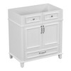 VYNXARIA 30'' Bathroom Vanity without Top - Solid Wood Frame, Retro White Design - 2 of 4