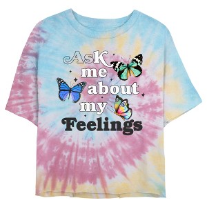 Juniors Womens Lost Gods My Feelings Butterflies T-Shirt - 1 of 4