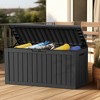Infurnic Deck Boxes, Waterproof Deck Box with Large Storage Capacity for Patio Furniture, Garden Tools, All Weather Use, Black, 46"*18.7"*23" - 3 of 4