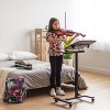 IRIS USA Height Adjustable Laptop Cart with Side Table and Dynamic Rolling Workstation, Laptop Stand, Brown - image 3 of 4