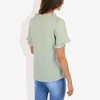 Anna-Kaci Women's Ruffle Neck Detail Short Sleeve Textured Button Down Detail Fashion Blouse - Large, Green - 4 of 4