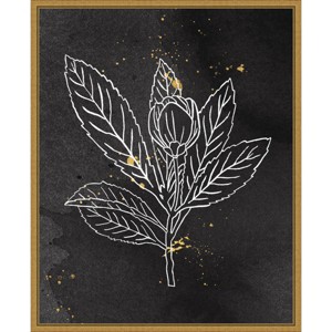 16" x 20" Indigo Blooms IV by Wild Apple Portfolio Framed Wall Canvas Black - Amanti Art - 1 of 4