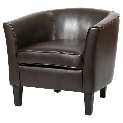 Aiden Bonded Leather Club Chair Brown - Christopher Knight Home