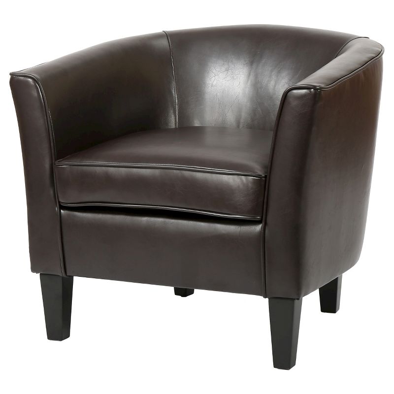 Aiden Bonded Leather Club Chair Brown - Christopher Knight Home, 1 of 7