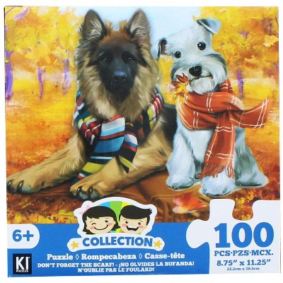 KI Puzzles Dogs In Scarves 100 Piece Juvenile Collection Jigsaw Puzzle