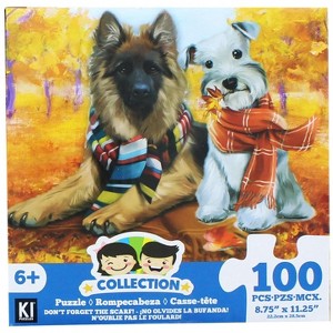 KI Puzzles Dogs In Scarves 100 Piece Juvenile Collection Jigsaw Puzzle - 1 of 1