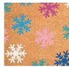 HomeRoots 24" X 36" Brown Blue And White Christmas Snowflake Outdoor Coir Door Mat - 4 of 4