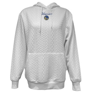 NBA Golden State Warriors Women's Long Sleeve Crusive Textured White Hooded Sweatshirt - 1 of 4