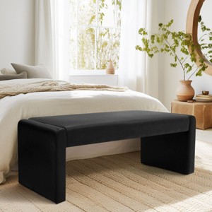 Kaiaty 47"  Faux Leather Bedroom Waterfall Benches-Maison Boucle - 1 of 4