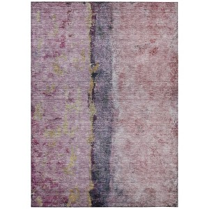 Blush Pink And Purple Abstract Washable Indoor Outdoor Area Rug - 1 of 4