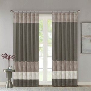 Kumasinova 84" Transitional Flat Fold Curtains Panel,Kitchen Curtains with Lining,Window Curtains for Living Room & Bedroom - 1 of 4
