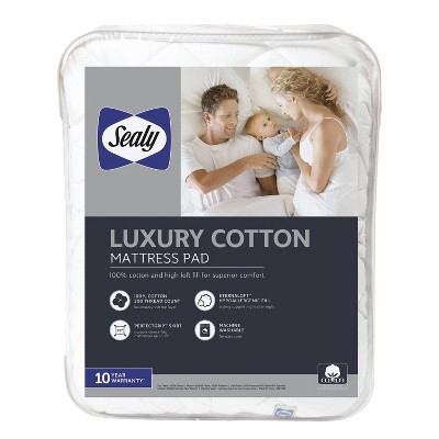 Sealy Twin 300 Thread Count Luxury Cotton Mattress Pad