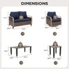 EAGLE PEAK Wicker Outdoor Patio Conversation Set, 2 Swivel Rocking Chairs, 2-Seat Loveseat, Coffee Table and Side Table, 5 Pieces - 3 of 4