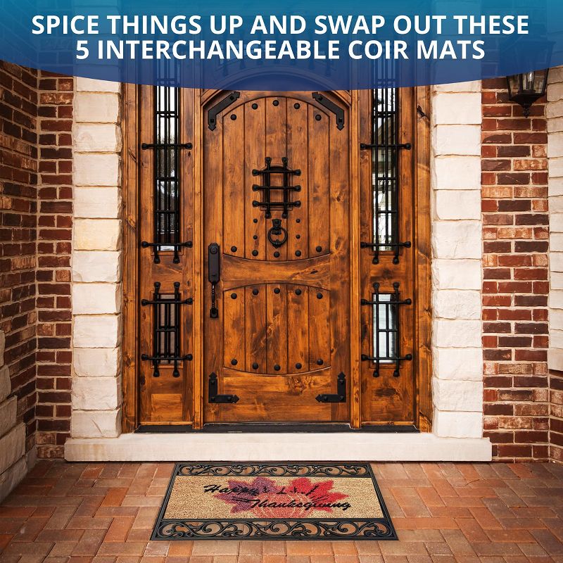 KOVOT Holiday's Interchangeable Doormat, Includes 5 Interchanging Welcome Mats Made from Natural Coir & 1 Rubber Tray - 30" x 18", 3 of 7