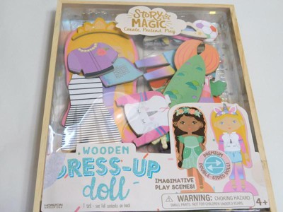 Story Magic 40pc Wooden Dress-up Doll Set : Target