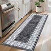 Modern Area Rug Ultra-Soft Throw Rugs Contemporary Plaid Accent Carpet Non-Shedding Bordered Floor Cover Foldable Thin Indoor Mat for Bedroom - 2 of 4