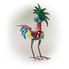 19" Wild Tropical Metal Rooster - Alpine Corporation - 4 of 4
