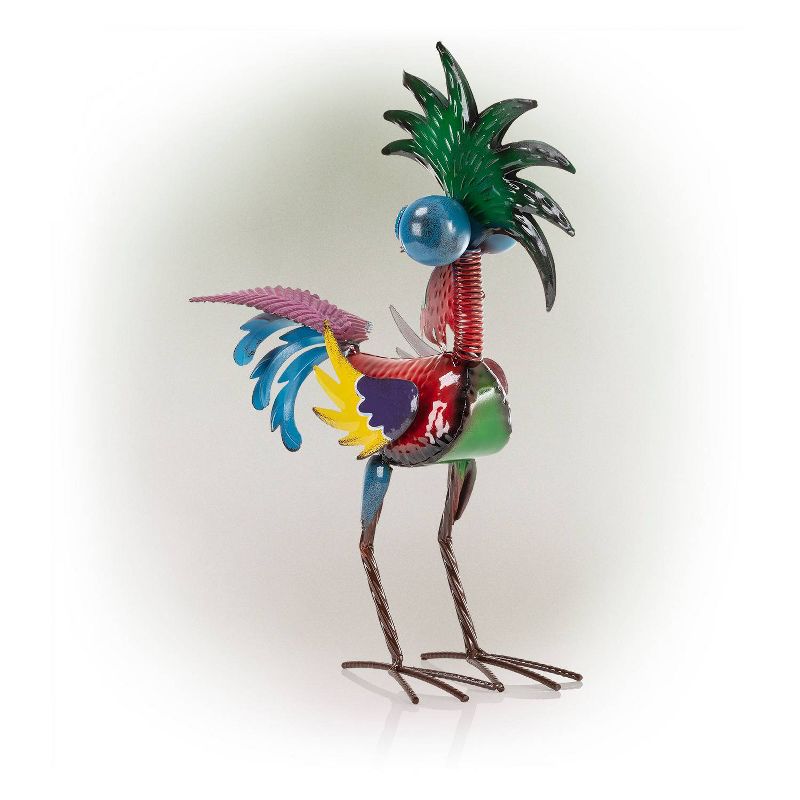 19&#34; Wild Tropical Metal Rooster - Alpine Corporation, 5 of 8