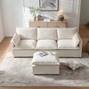 93.31" Modular Sectional Sofa Couch, Modern L-Shaped Sofa with Movable Ottoman, 4-Seater Upholstered Couch for Living Room, Apartment, or Office - 2 of 4