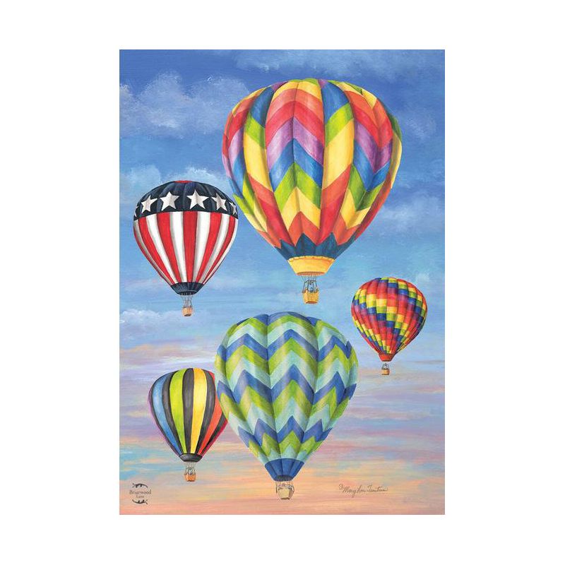 Hot Air Balloons Summer Garden Flag 18" x 12.5" Briarwood Lane, 1 of 3