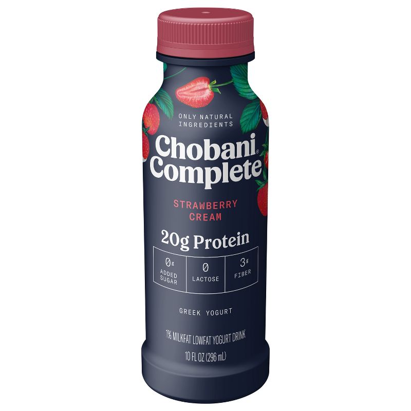 Chobani Complete Protein Strawberry Cream Yogurt Drink - 10 fl oz, 1 of 10