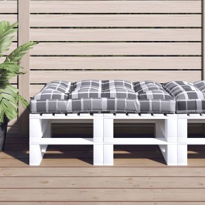 vidaXL Pallet Cushion Gray Check Pattern 47.2 in.x31.5 in.x4.7 in. Fabric - 1 of 4
