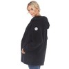 Women's Plush Hooded Cardigan with Pockets - White Mark - 3 of 4