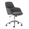 HomeRoots Dark Gray and Silver Aluminum and Fabric Adjustable Swivel Rolling Conference Office Chair - 4 of 4