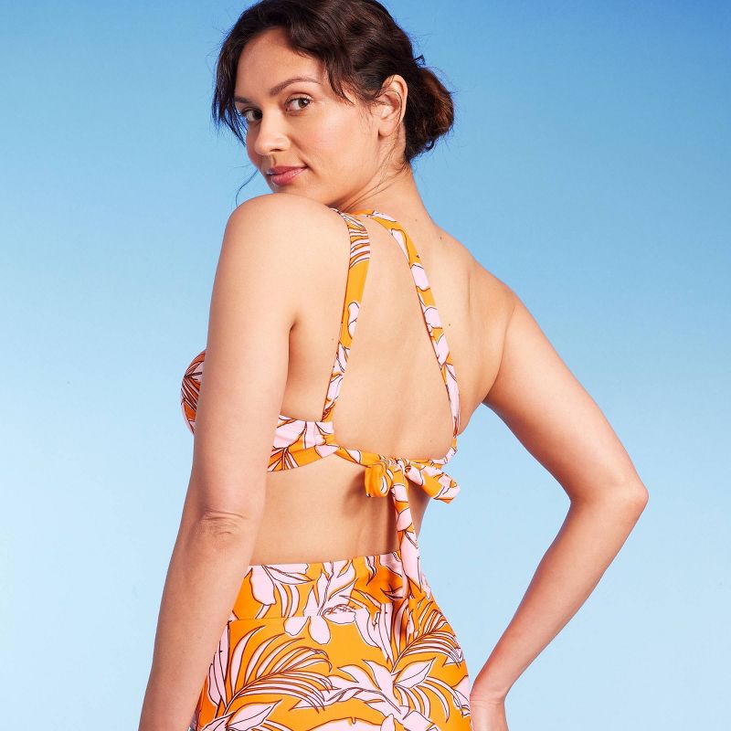Women's Tropical Print Bralette Bikini Top - Kona Sol™ Orange, 6 of 23