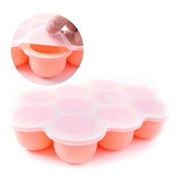 Hoolerry 4 Pcs Silicone Baby Food Freezer Tray with Clip on Lid