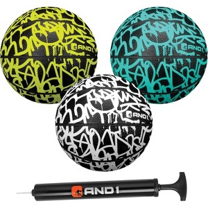 AND1 Mini Basketball 3 Pack Set for Kids (Deflated w/ Pump Included): - Size 3 7-Inch Premium Youth Size , Easy to Grip, Made for Indoors and Outdoors - 1 of 4
