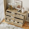 ALEXOUN 6 Drawer Dresser for Bedroom,Rattan Modern Drawer Chest,Wooden Standing Storage Cabinet, for Entrance,Living Room,Hallway,Natural Color - 4 of 4