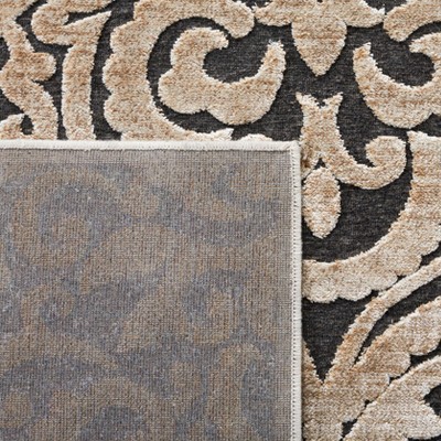 Stone and Beige Rectangular Viscose Chenille Area Rug