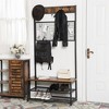 VASAGLE 36.2" Coat Rack Entryway Shoe Bench Rustic Brown - 3 of 4