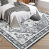 Vintage Boho Floral Area Rug,Machine Washable Rugs Low Pile Ultra-Thin Soft Carpet, Non-Slip Non-Shedding Accent Rug for Living Room, Bedroom - 4 of 4
