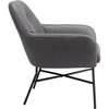 Taranto Accent Chair Vintage Gray - ZM Home: Vinyl Upholstery, Steel Frame, Modern Design for Bedroom & Living Room - 3 of 4