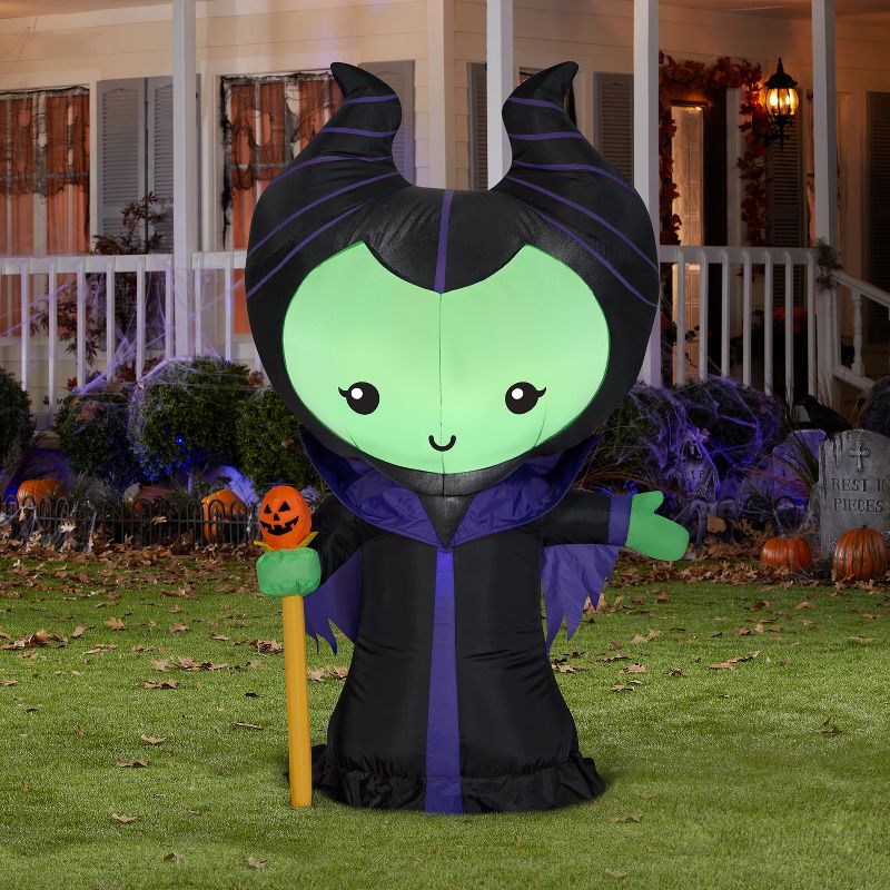 Gemmy Airblown Inflatable Maleficent, 3.5 ft Tall, Black, 2 of 5