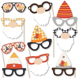 Big Dot of Happiness Fall Gnomes Glasses - Paper Card Stock Autumn Harvest Party Photo Booth Props Kit - 10 Count - 1 of 4