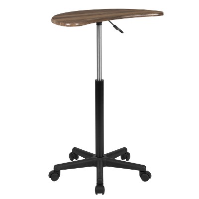 Rustic Walnut Adjustable Height Mobile Laptop Desk