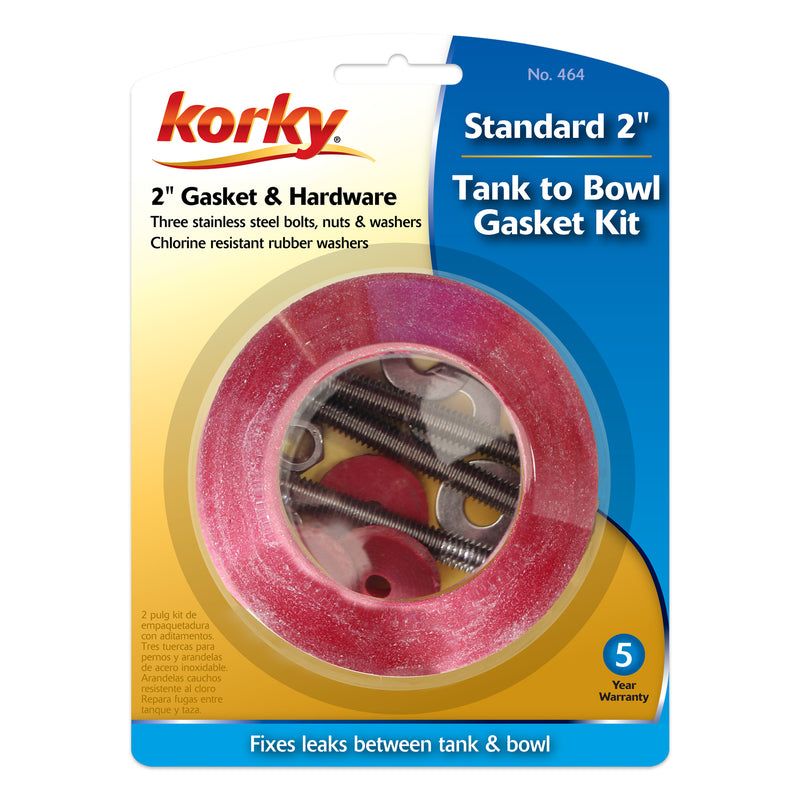 Korky 2 inch Hardware Kit and Tank to Bowl Gasket, 3 of 5