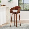 Okak Upholstered Swivel Adjustable Height Bar Stools with Footstools,Single PU Leather Counter Chairs for Dining Rooms - 2 of 4