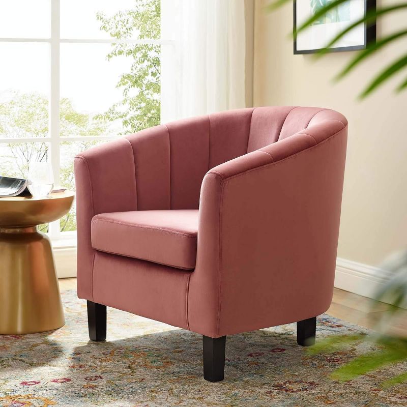 Modway Prospect Channel Tufted Performance Velvet Armchair Dusty Rose, 2 of 4