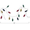 Storied Home Woven Cotton Velvet Christmas Light Shaped Holiday Garland, Multicolor - 2 of 2