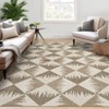 Geometric Diamond Washable Non Slip Area Rug Kitchen Runners for Laundry Room Retro Striped Indoor Rug - 2 of 4