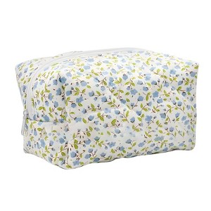 Kitcheniva Quilted Puffy Floral Makeup Bag with Zipper Closure, Blue - 1 of 3
