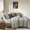 5Pcs coverlet Set Traditional Reversible Jacquard Quilt with Embroidered Pillows, Channel Quilting, All Season Polyester Jacquard - 3 of 4