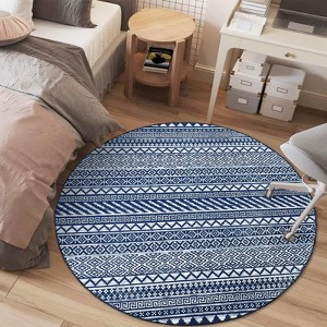 TROPOW Washable Area Rugs, Vintage Oriental Rug, Low Pile Stain Resistant Carpet with Non-Slip Backing, Stain Resistance Rug for Bedroom Dining Room - 1 of 4