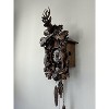 Hunter’s Cuckoo Clock 16 Inch with Hand-Carved Oak Leaves, Bunny, Bird and Buck by River City Clocks - 3 of 4