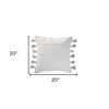 HomeRoots 20" X 20" Gray And Light Red Polyester Striped Zippered Pillow - 3 of 4