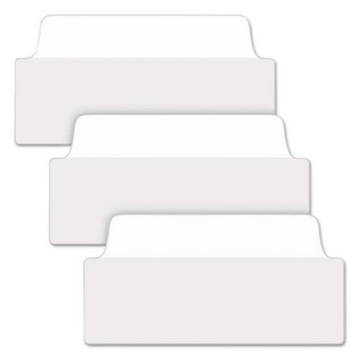 White Plastic-Coated Repositionable Writable Tabs, 3" x 1.5", 24-Pack